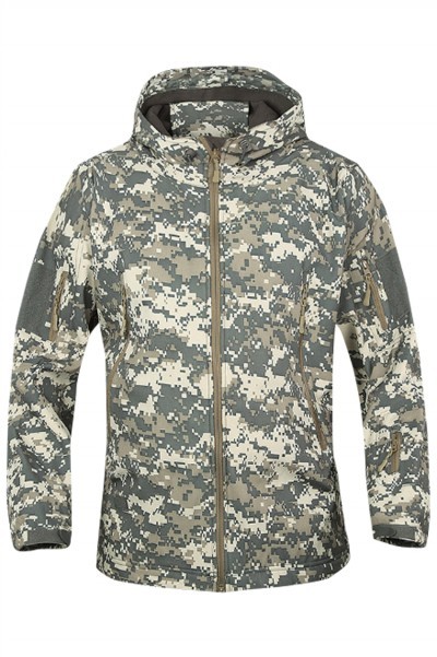 SKJ025 Manufacture soft shell jacket Order shark skin fleece outdoor jacket Windproof waterproof warm camouflage clothing 45 degree